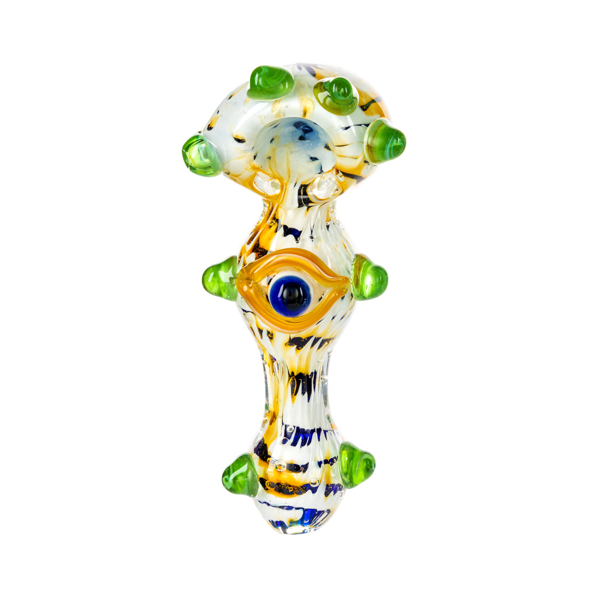 4" Heavy Color Swirl Hand Pipe w/ Marbles - Assorted Colors - High Life Goods - Green