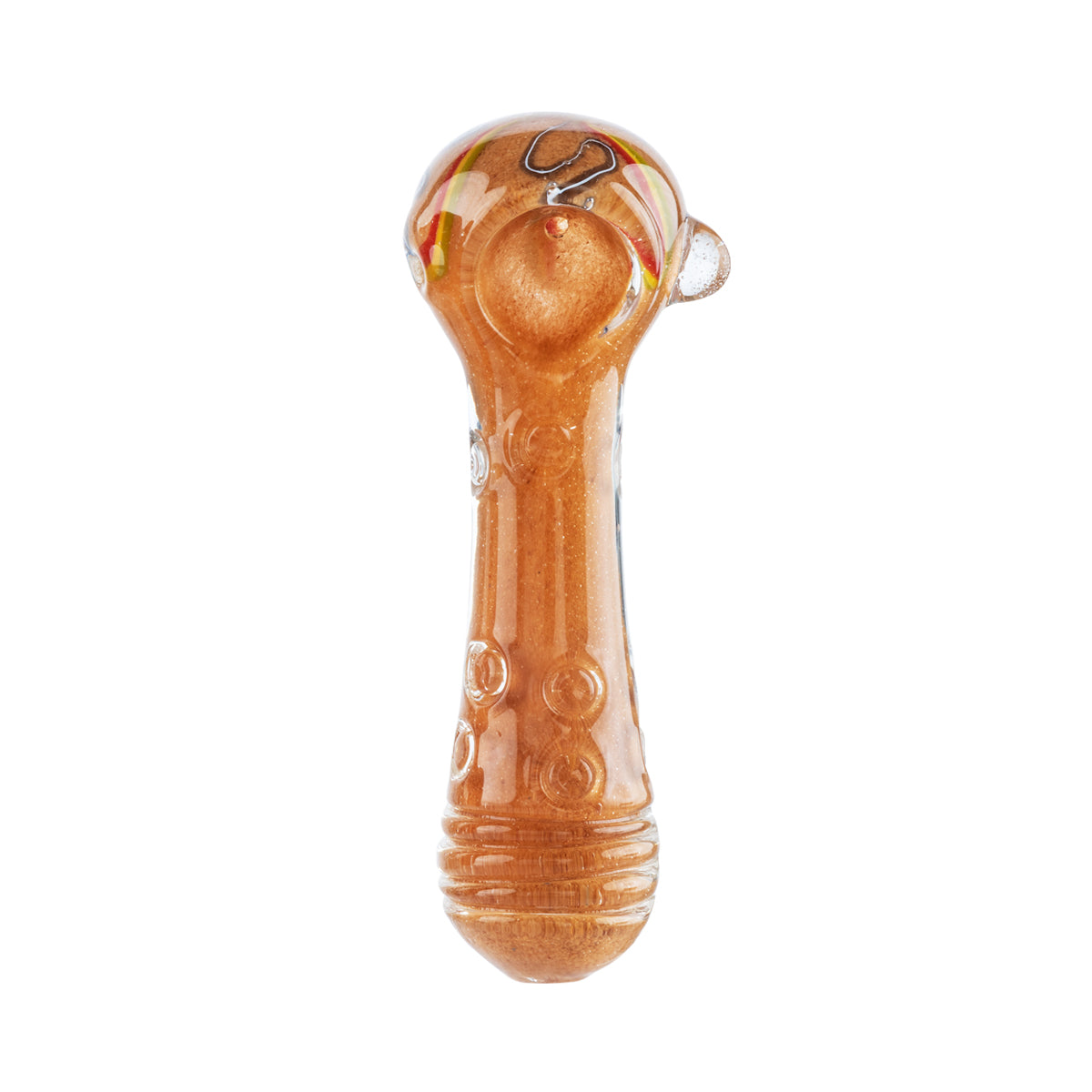 4" Glass Marble Spoon with Rasta Stripes - Assorted Colors - High Life Goods - Brown