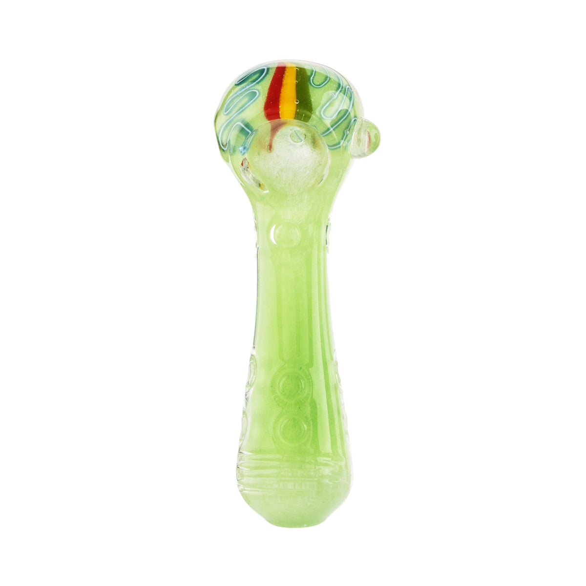 4" Glass Marble Spoon with Rasta Stripes - Assorted Colors - High Life Goods - Mint Green