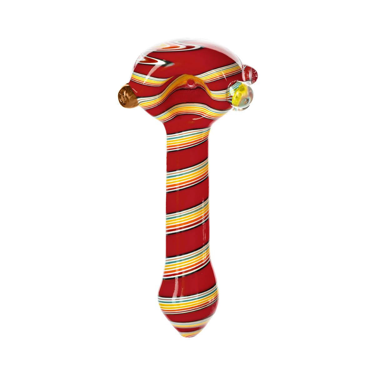 4" Heavy Striped Classic Spoon Hand Pipe - Assorted Colors