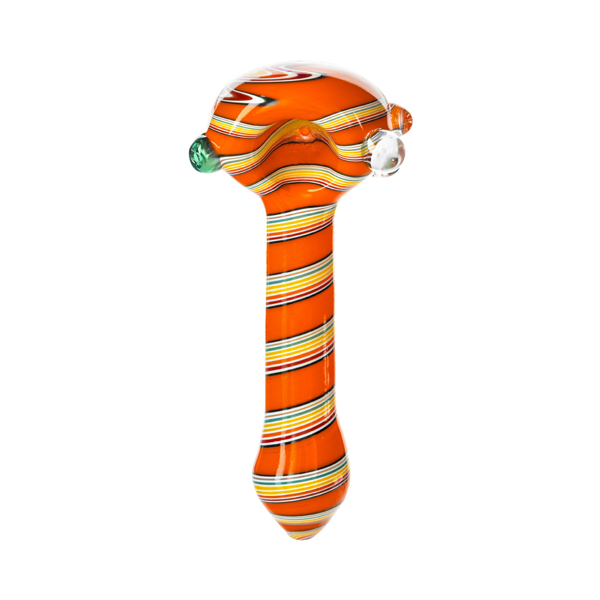 4" Heavy Striped Classic Spoon Hand Pipe - Assorted Colors