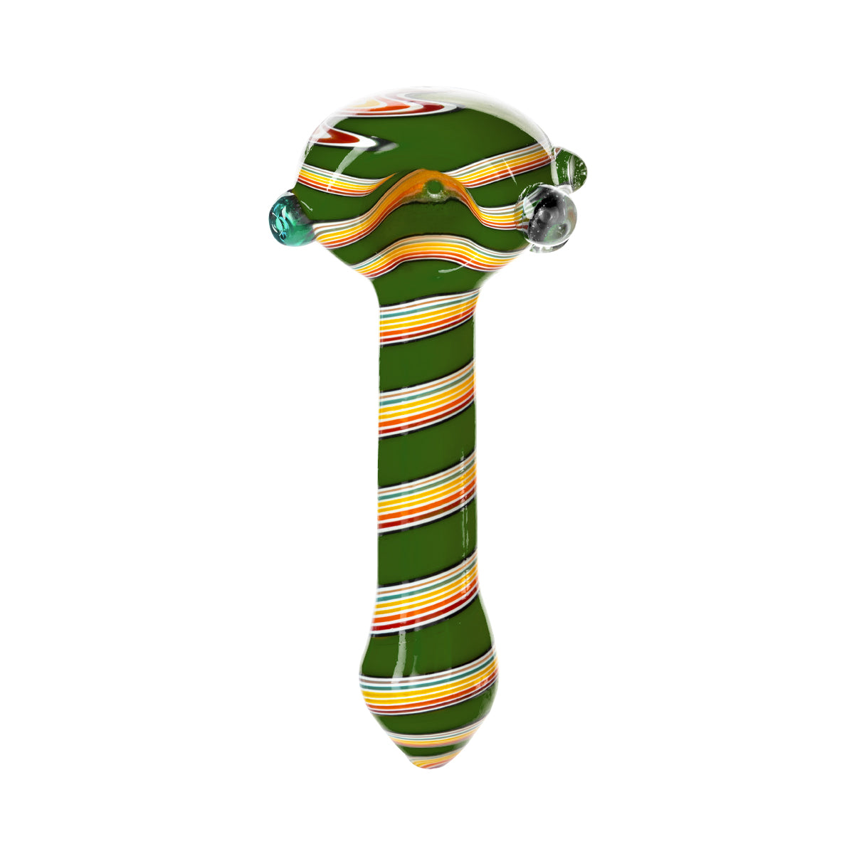 4" Heavy Striped Classic Spoon Hand Pipe - Assorted Colors