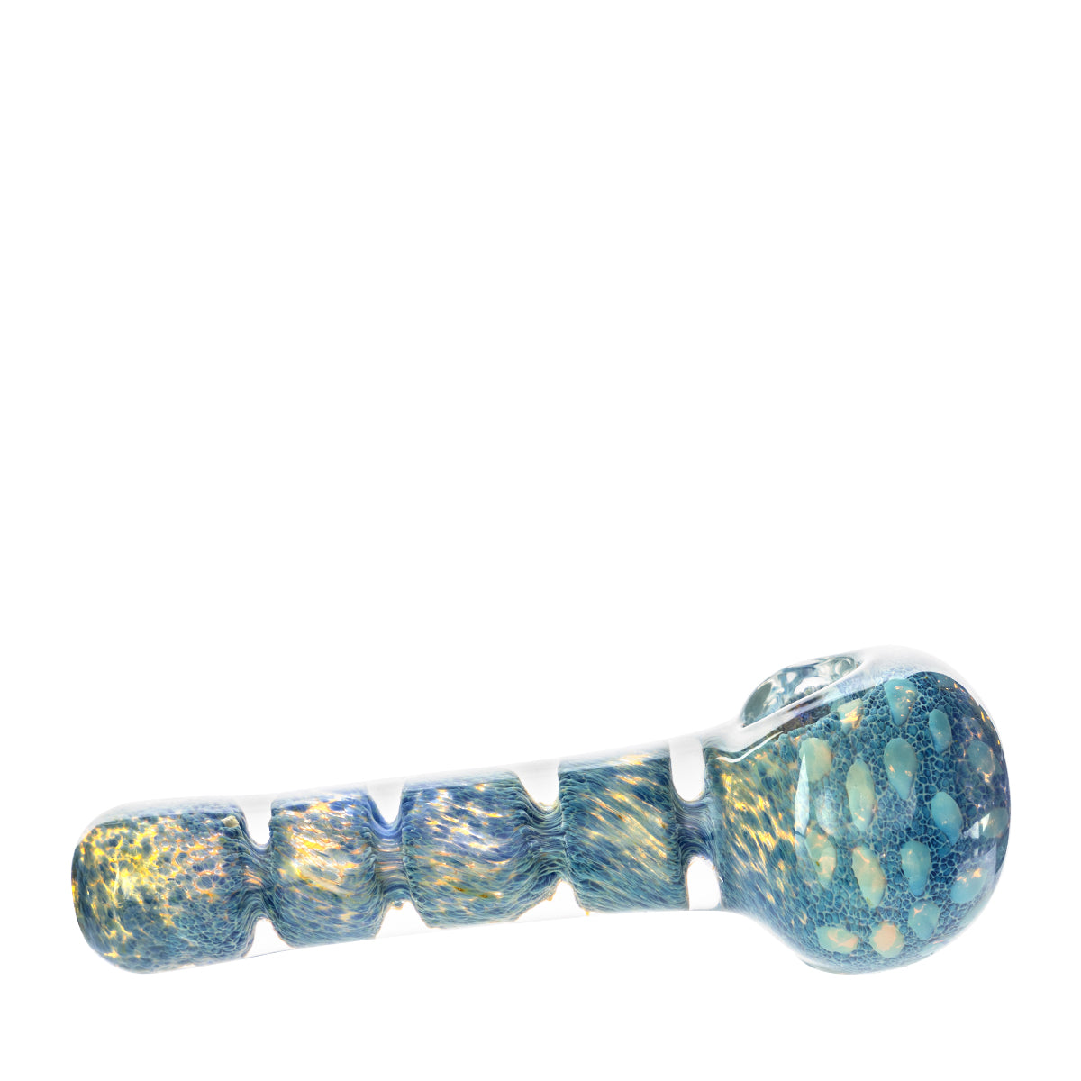 4" Heavy Fumed Hand Pipe w/ Frit - Assorted Colors - High Life Goods - Blue