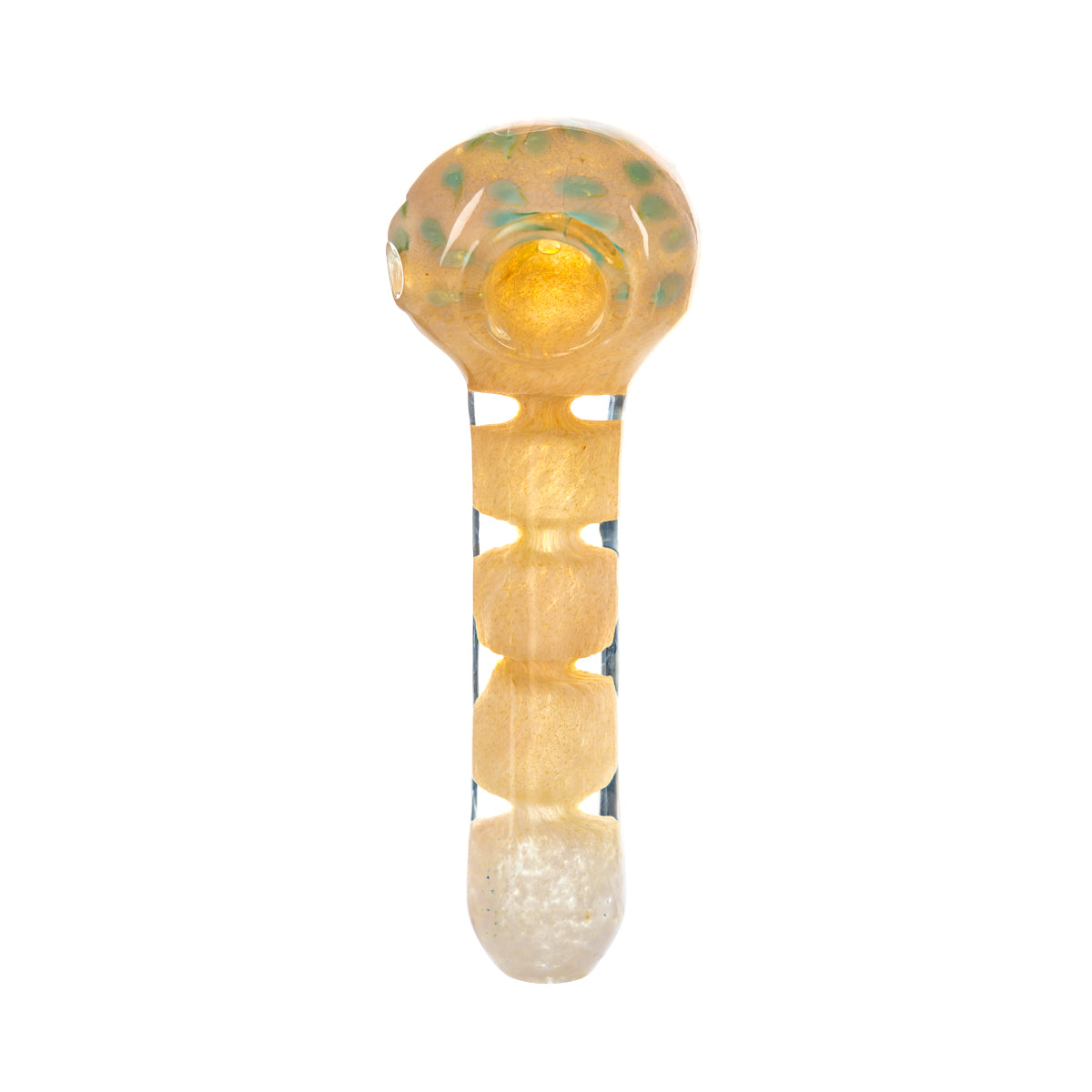 4" Heavy Fumed Hand Pipe w/ Frit - Assorted Colors - High Life Goods - Yellow