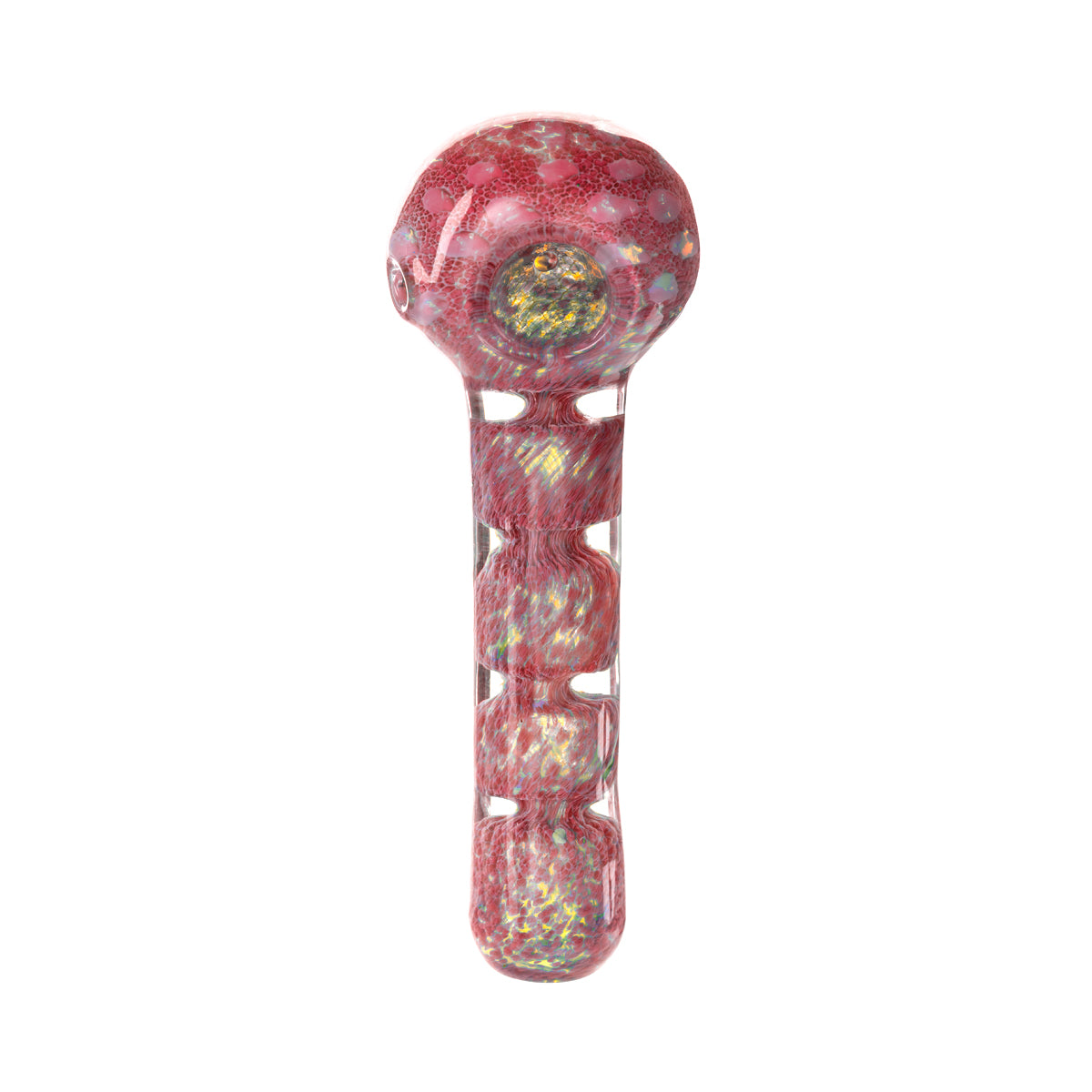 4" Heavy Fumed Hand Pipe w/ Frit - Assorted Colors - High Life Goods - Red