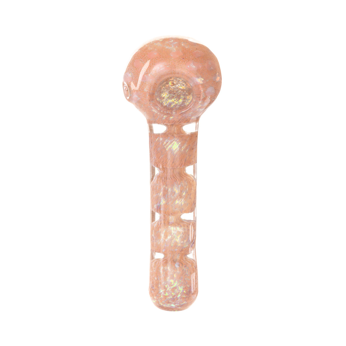 4" Heavy Fumed Hand Pipe w/ Frit - Assorted Colors - High Life Goods - Peach