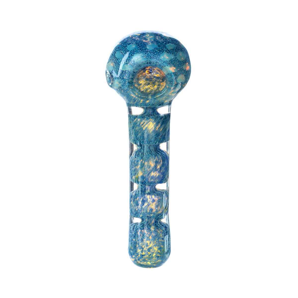 4" Heavy Fumed Hand Pipe w/ Frit - Assorted Colors - High Life Goods - Blue