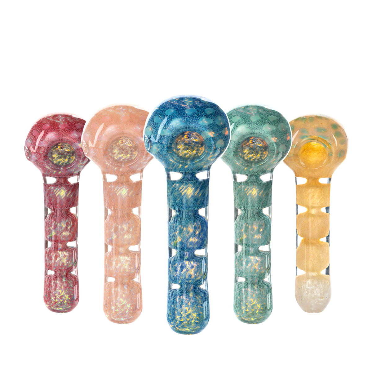 4" Heavy Fumed Hand Pipe w/ Frit - Assorted Colors - High Life Goods - Group