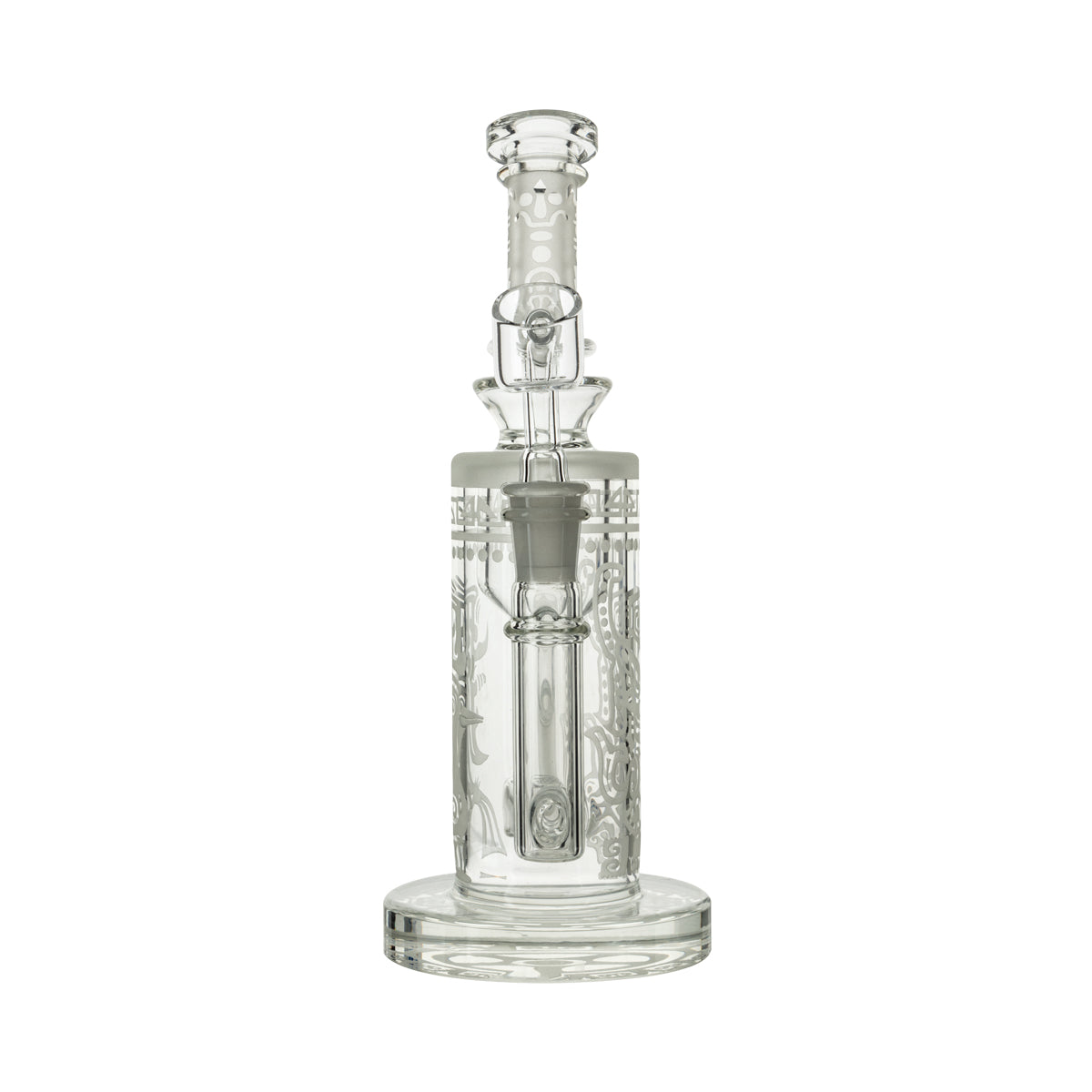 9" Tiki Etched Dab Rig w/ Honeycomb Perc - Clear