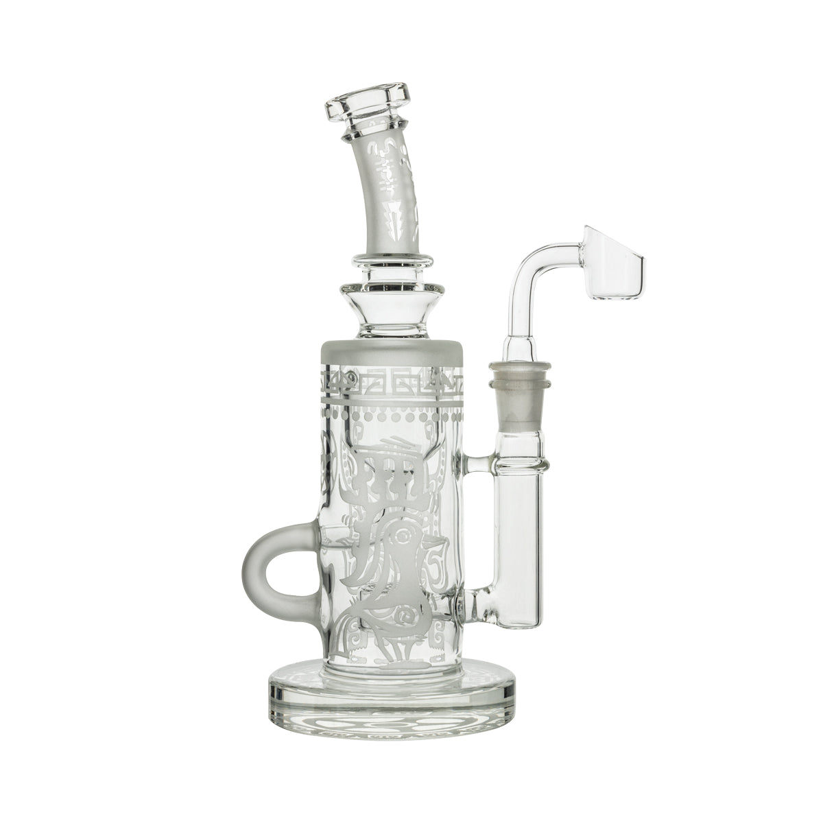 9" Tiki Etched Dab Rig w/ Honeycomb Perc - Clear