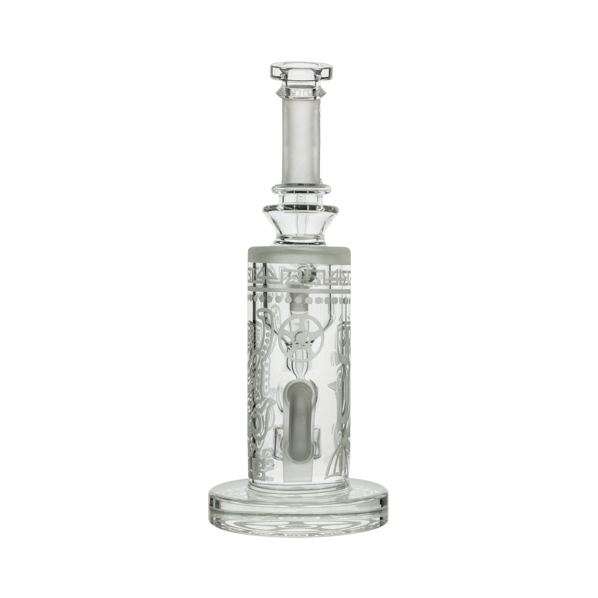 9" Tiki Etched Dab Rig w/ Honeycomb Perc - Clear