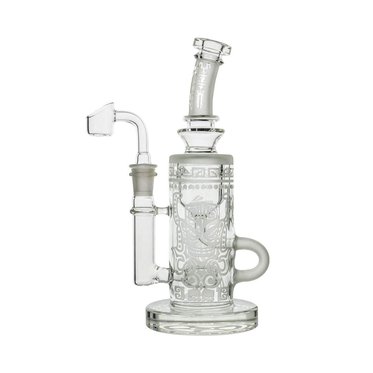9" Tiki Etched Dab Rig w/ Honeycomb Perc - Clear