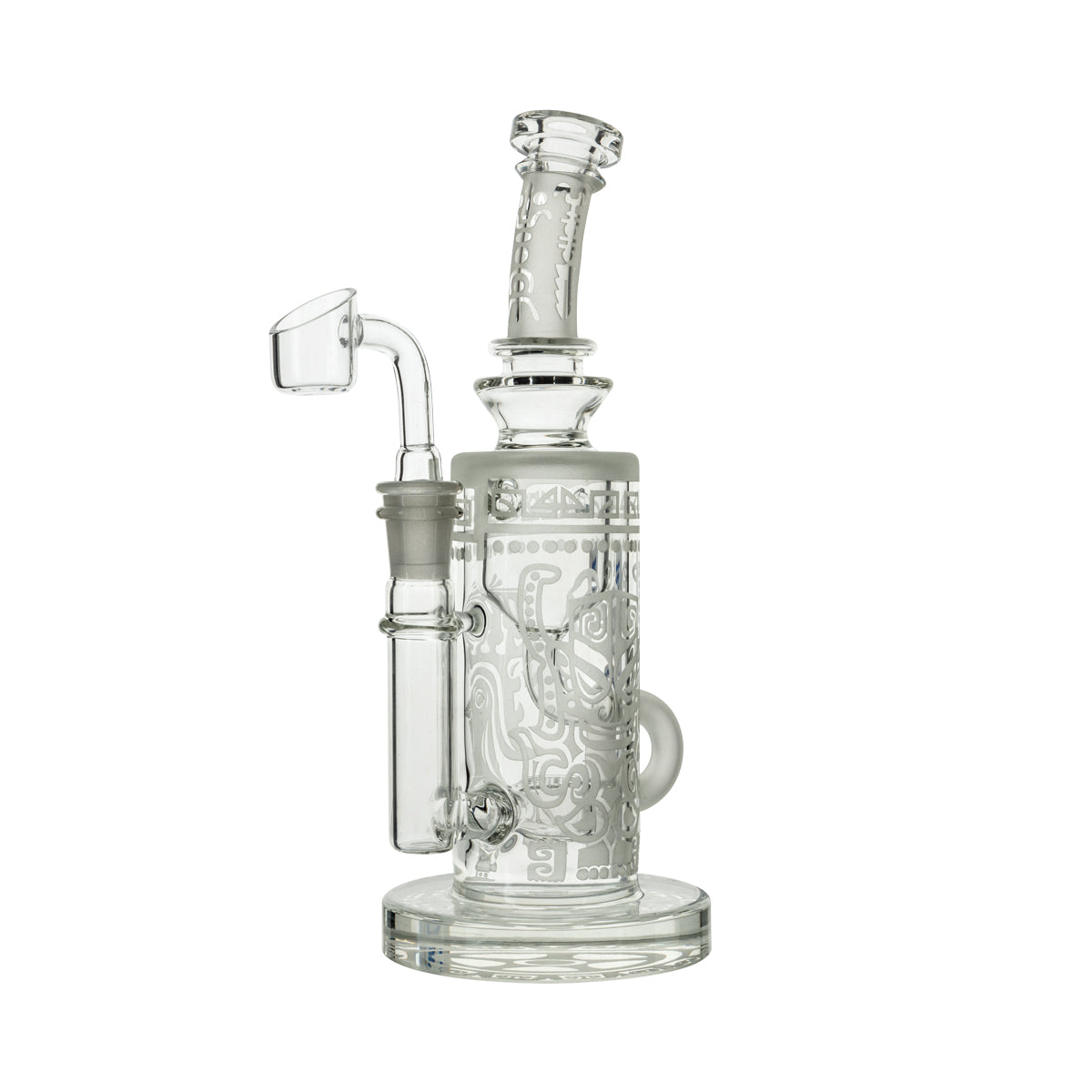 9" Tiki Etched Dab Rig w/ Honeycomb Perc - Clear