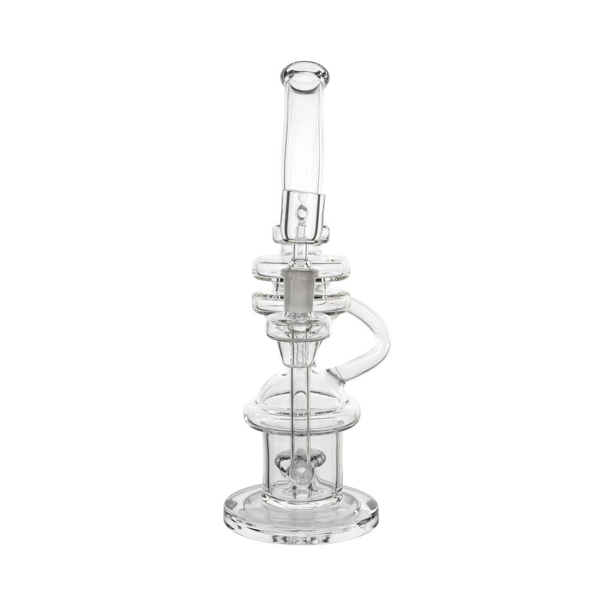 11" Hourglass Dab Rig w/ Showerhead Perc - Various Colors - High Life Goods - Clear