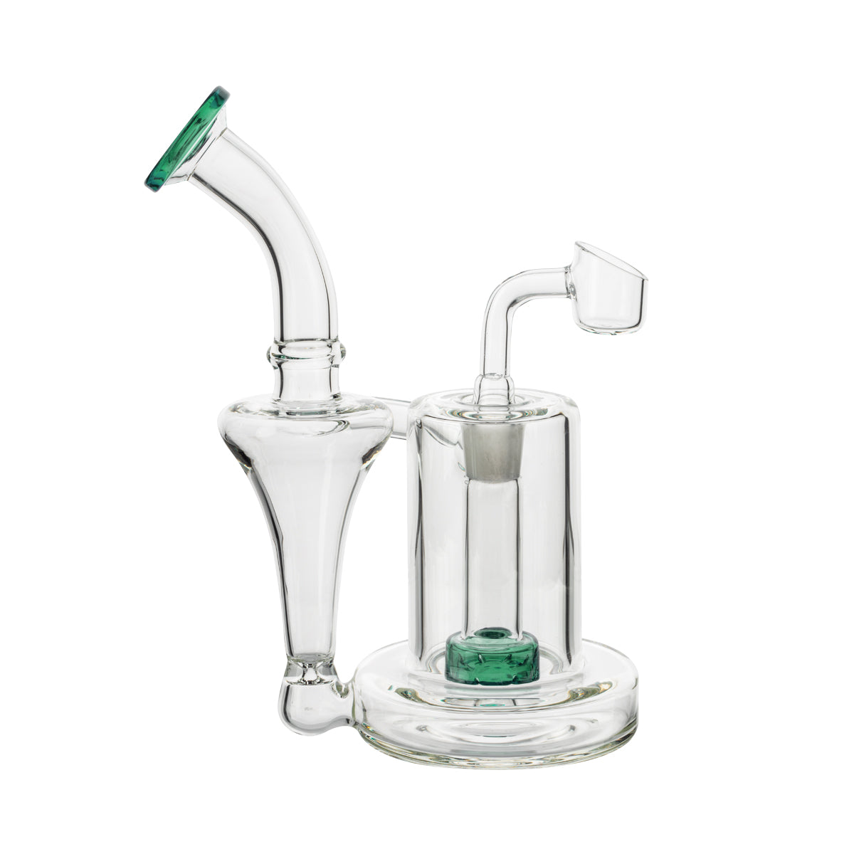 7.5" Color Trim Dab Rig w/ Color Showerhead Perc - Assorted Colors - High Life Goods