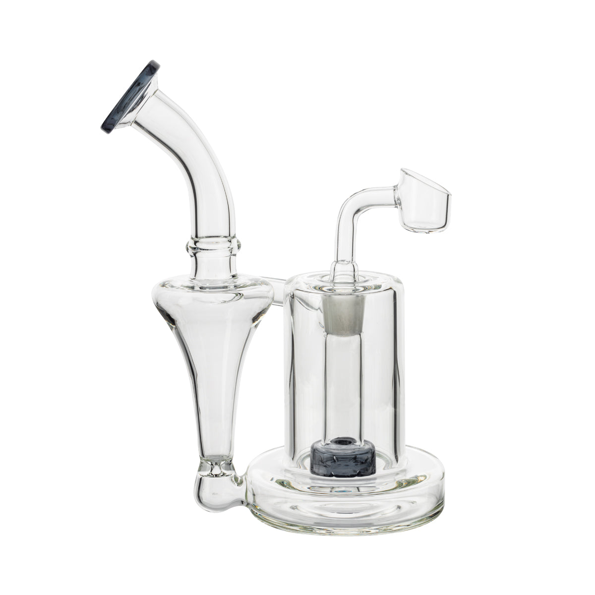 7.5" Color Trim Dab Rig w/ Color Showerhead Perc - Assorted Colors - High Life Goods
