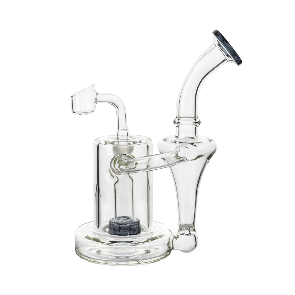 7.5" Color Trim Dab Rig w/ Color Showerhead Perc - Assorted Colors - High Life Goods