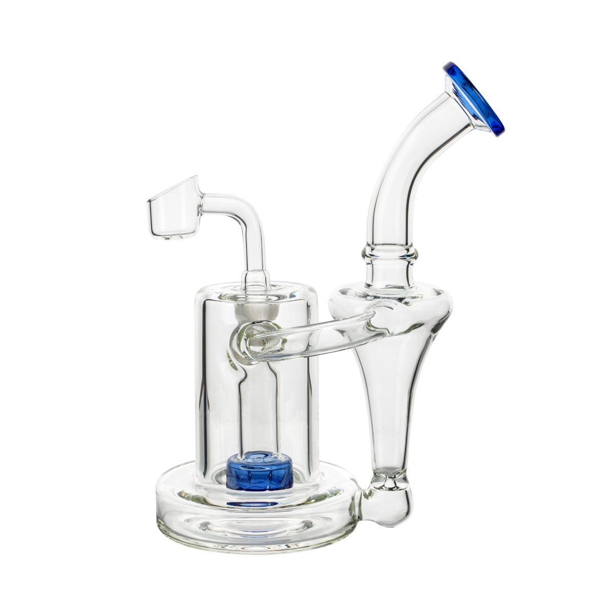 7.5" Color Trim Dab Rig w/ Color Showerhead Perc - Assorted Colors - High Life Goods