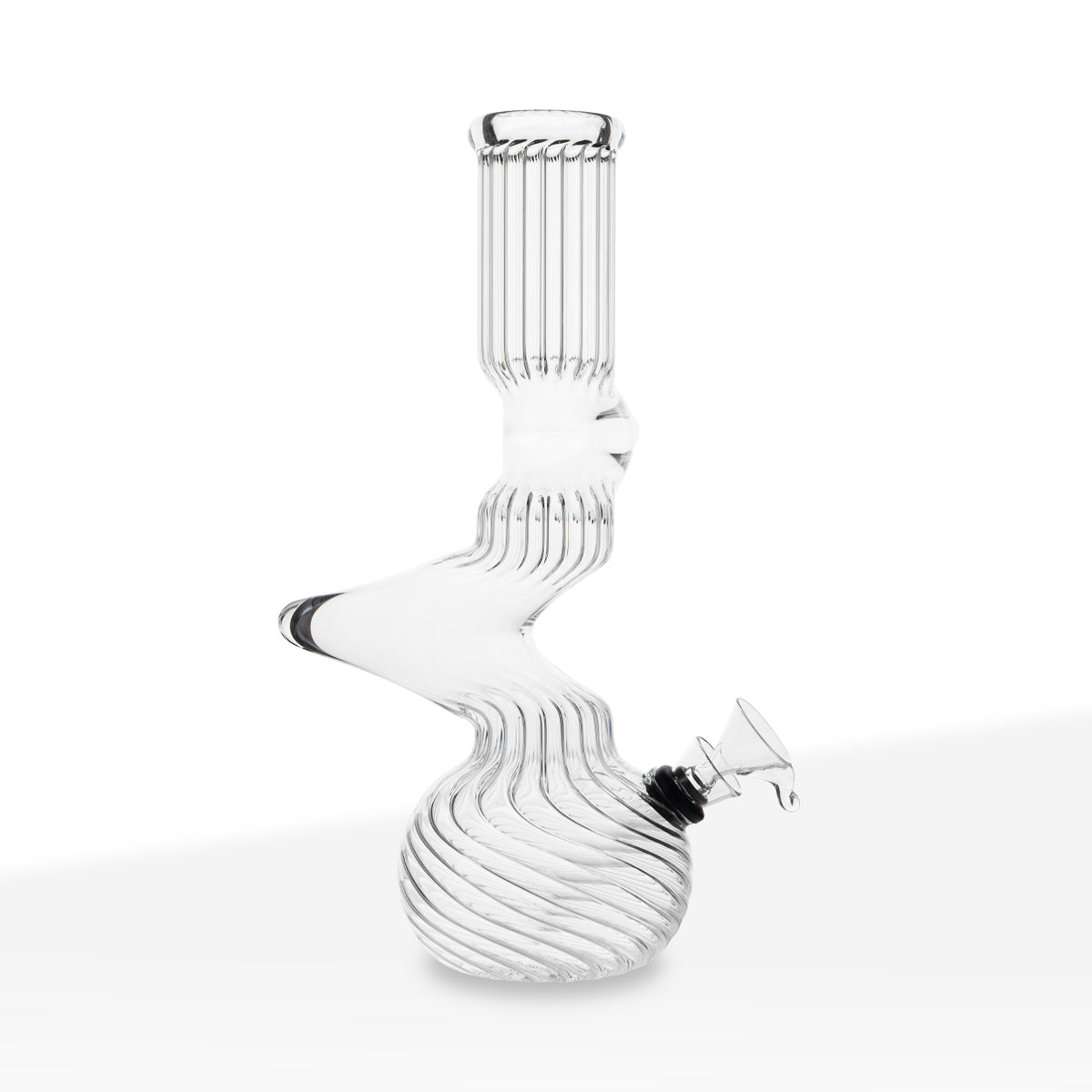 9" Ridged 2-Elbow Water Pipe with Slider Bowl