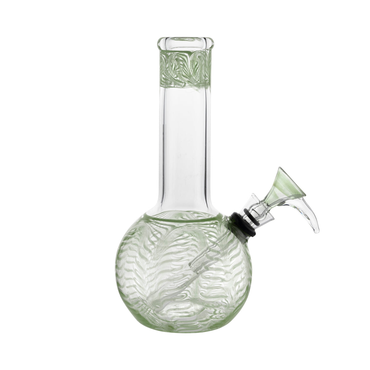 8" Round Base Flame Top Waterpipe - Various Colors