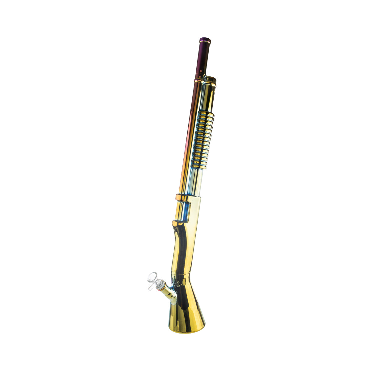 26" Shotgun Novelty Waterpipe - Metallic Rainbow - High Life Goods