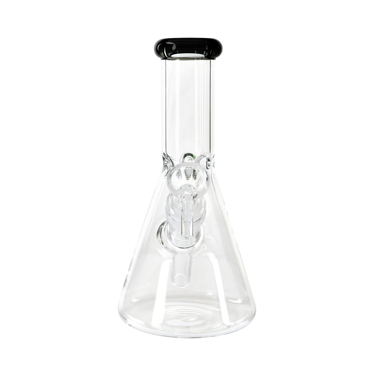 8" 5mm Color Trim Beaker Waterpipe - Various Colors - High Life Goods - Black Trim Beaker