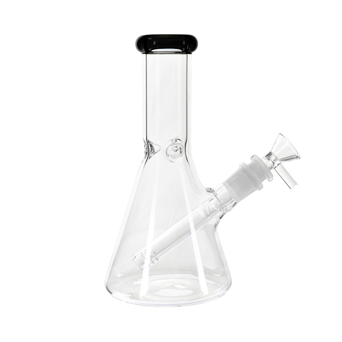 8" 5mm Color Trim Beaker Waterpipe - Various Colors - High Life Goods - Black Trim Beaker