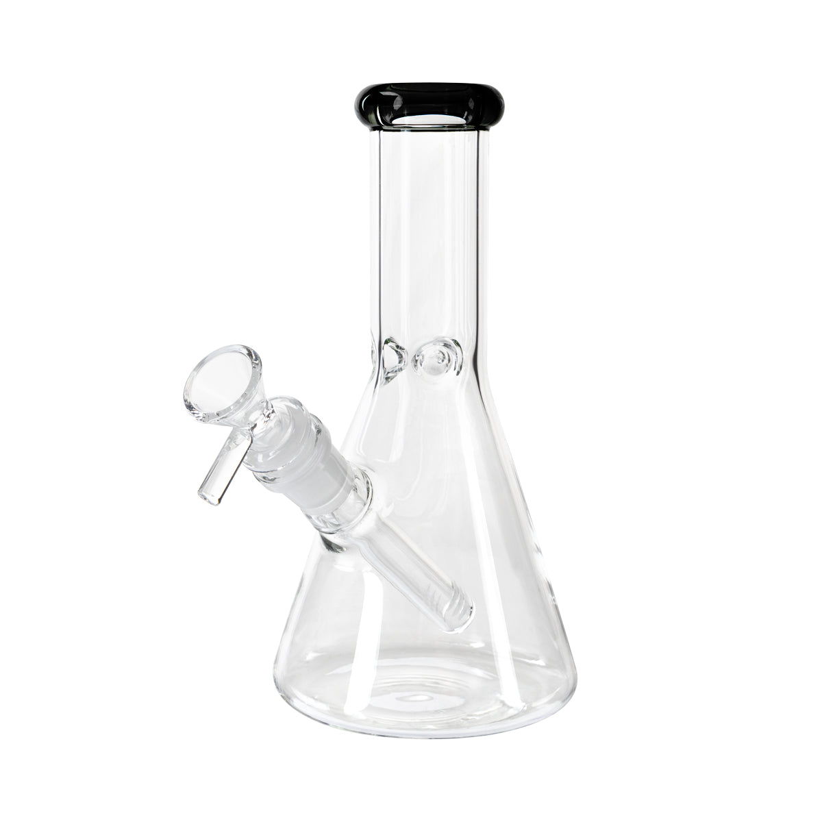 8" 5mm Color Trim Beaker Waterpipe - Various Colors - High Life Goods - Black Trim Beaker