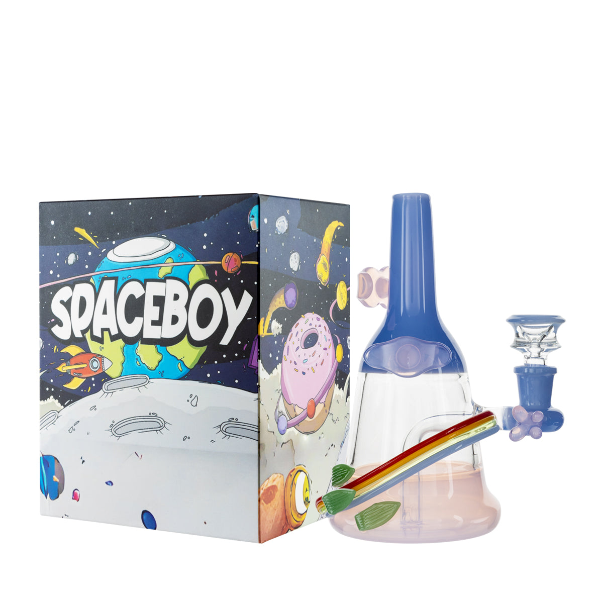 7" Spaceboy Colorful Waterpipe - Various Colors - High Life Goods - Blue and Pink