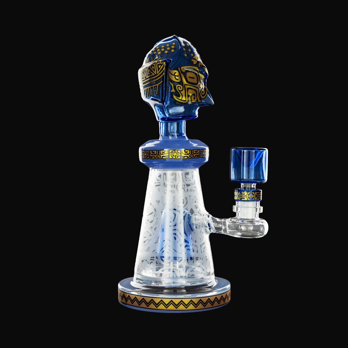 9" Tribal Etched Waterpipe - Various Colors - High Life Goods - Blue