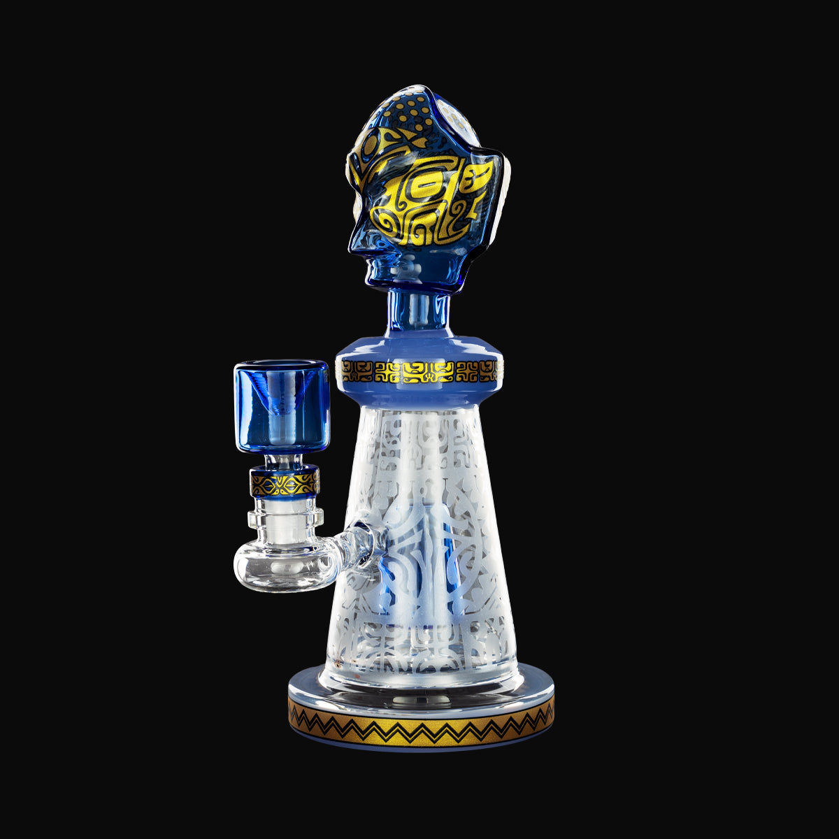 9" Tribal Etched Waterpipe - Various Colors - High Life Goods - Blue