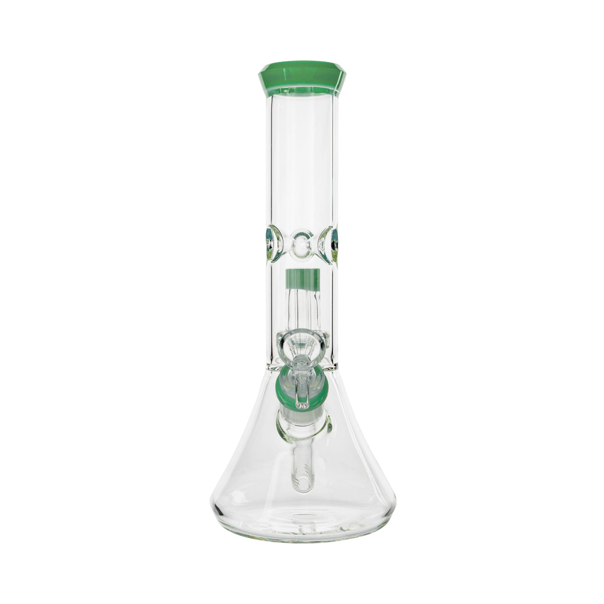 11" Color Trim Beaker w/ Perc - Various Colors - High Life Goods - Green