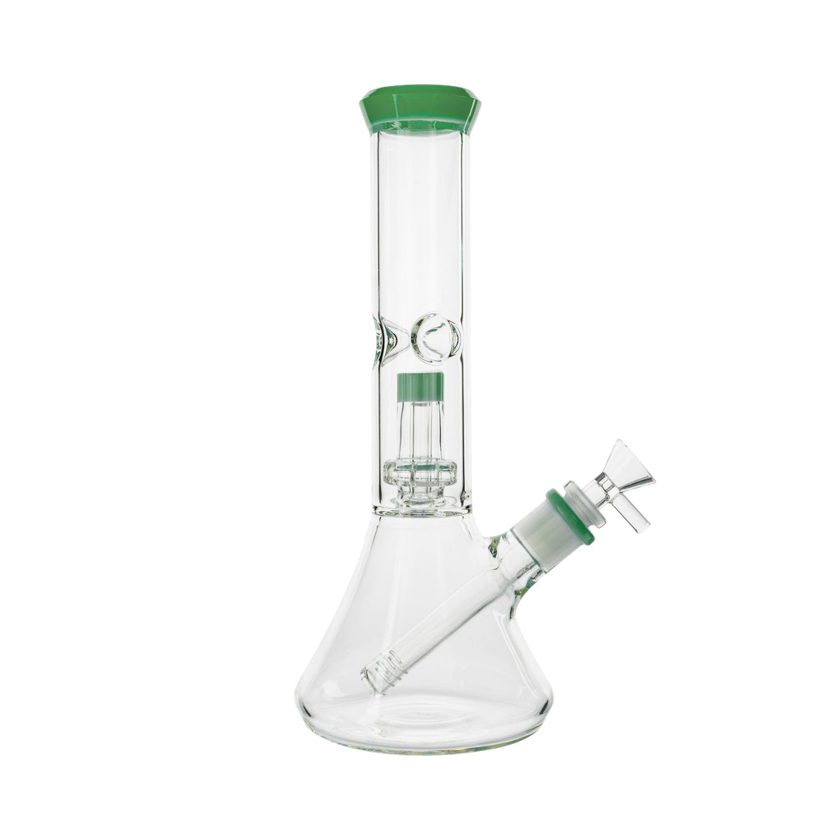 11" Color Trim Beaker w/ Perc - Various Colors - High Life Goods - Green