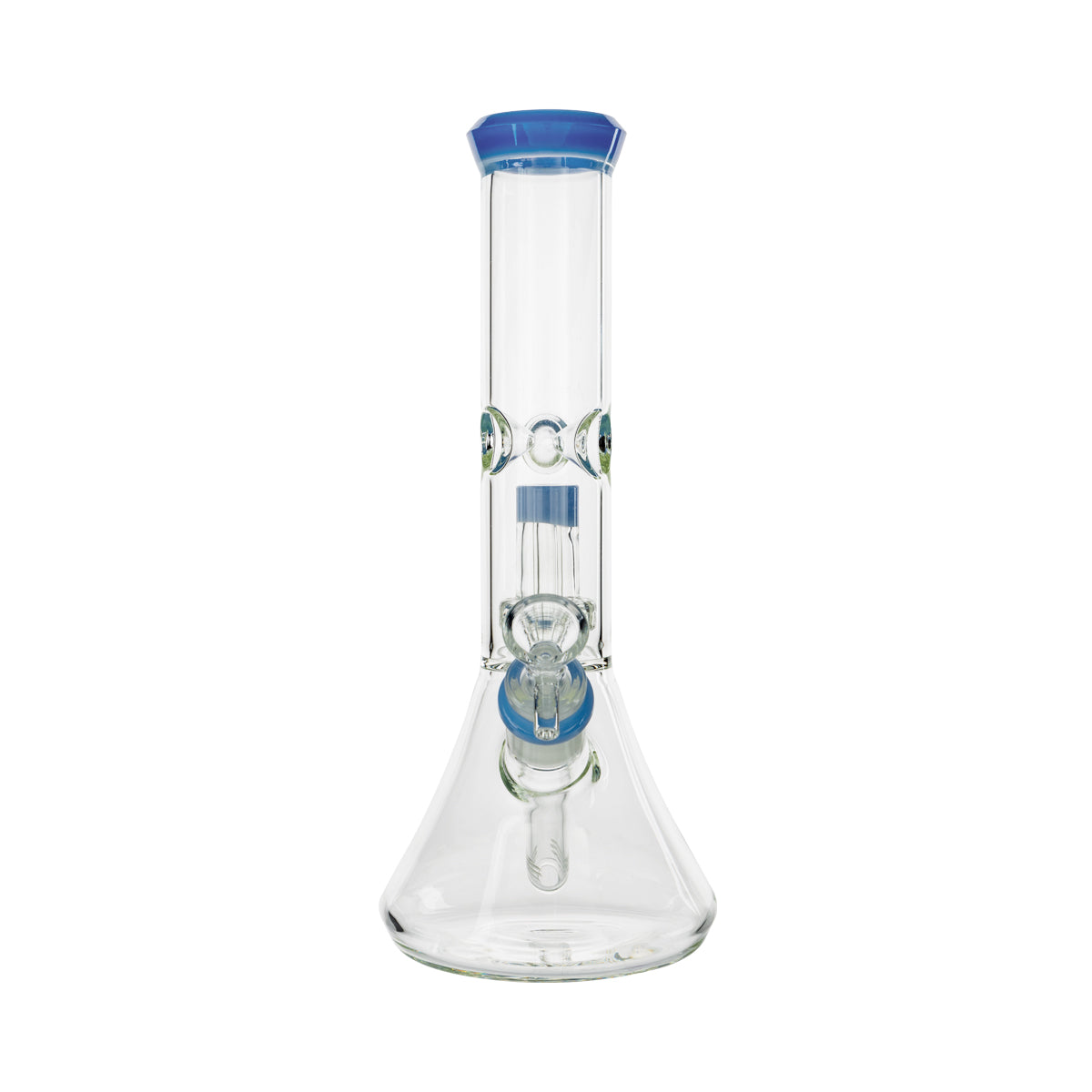 11" Color Trim Beaker w/ Perc - Various Colors - High Life Goods - Milk Blue