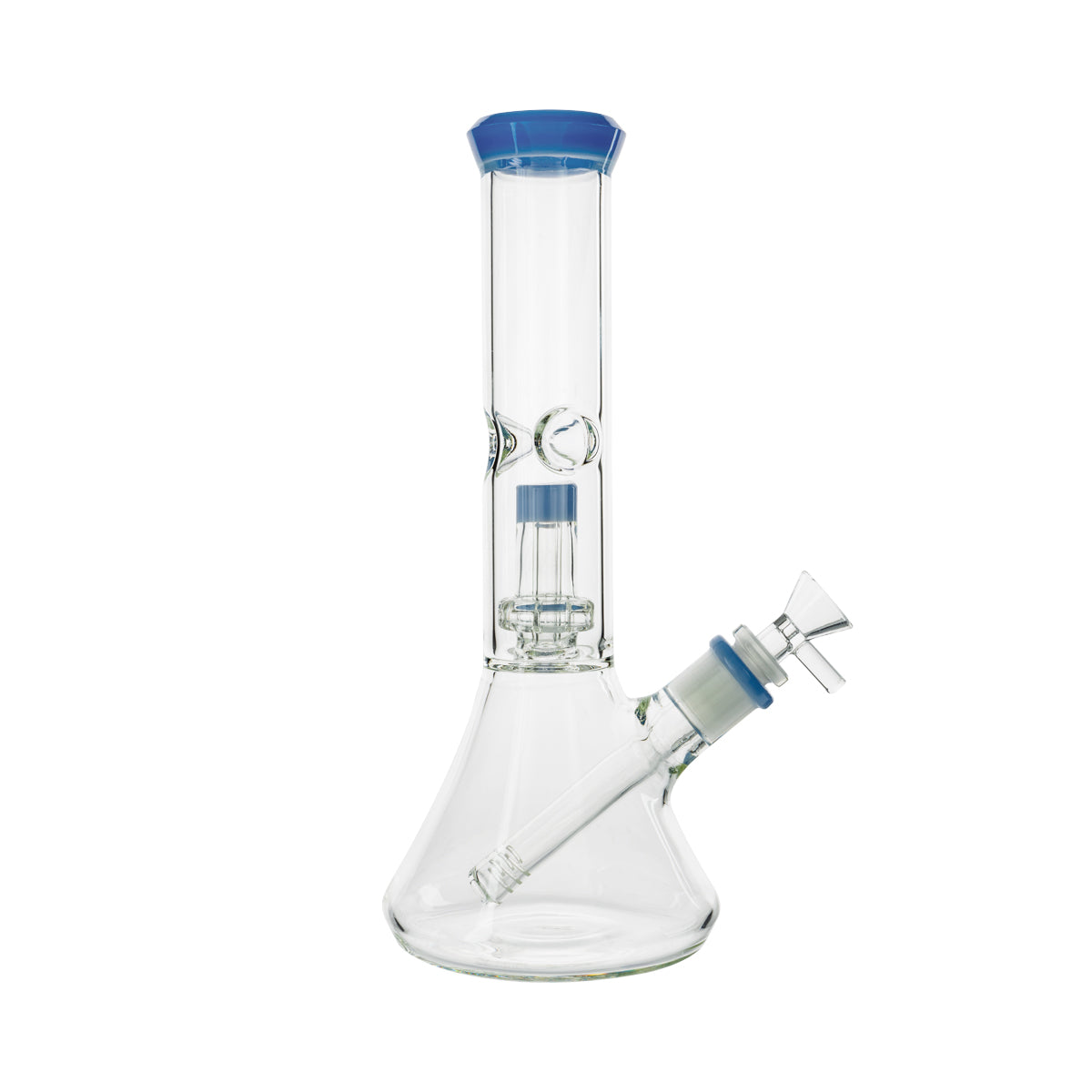 11" Color Trim Beaker w/ Perc - Various Colors - High Life Goods - Milk Blue
