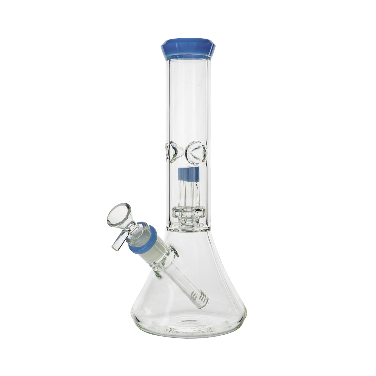 11" Color Trim Beaker w/ Perc - Various Colors - High Life Goods - Milk Blue