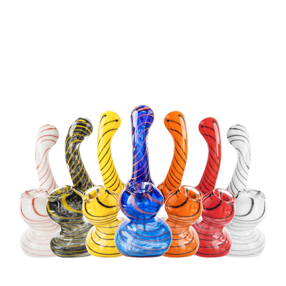3" X-Mini Frit Striped Bubbler - Assorted Colors - High Life Goods