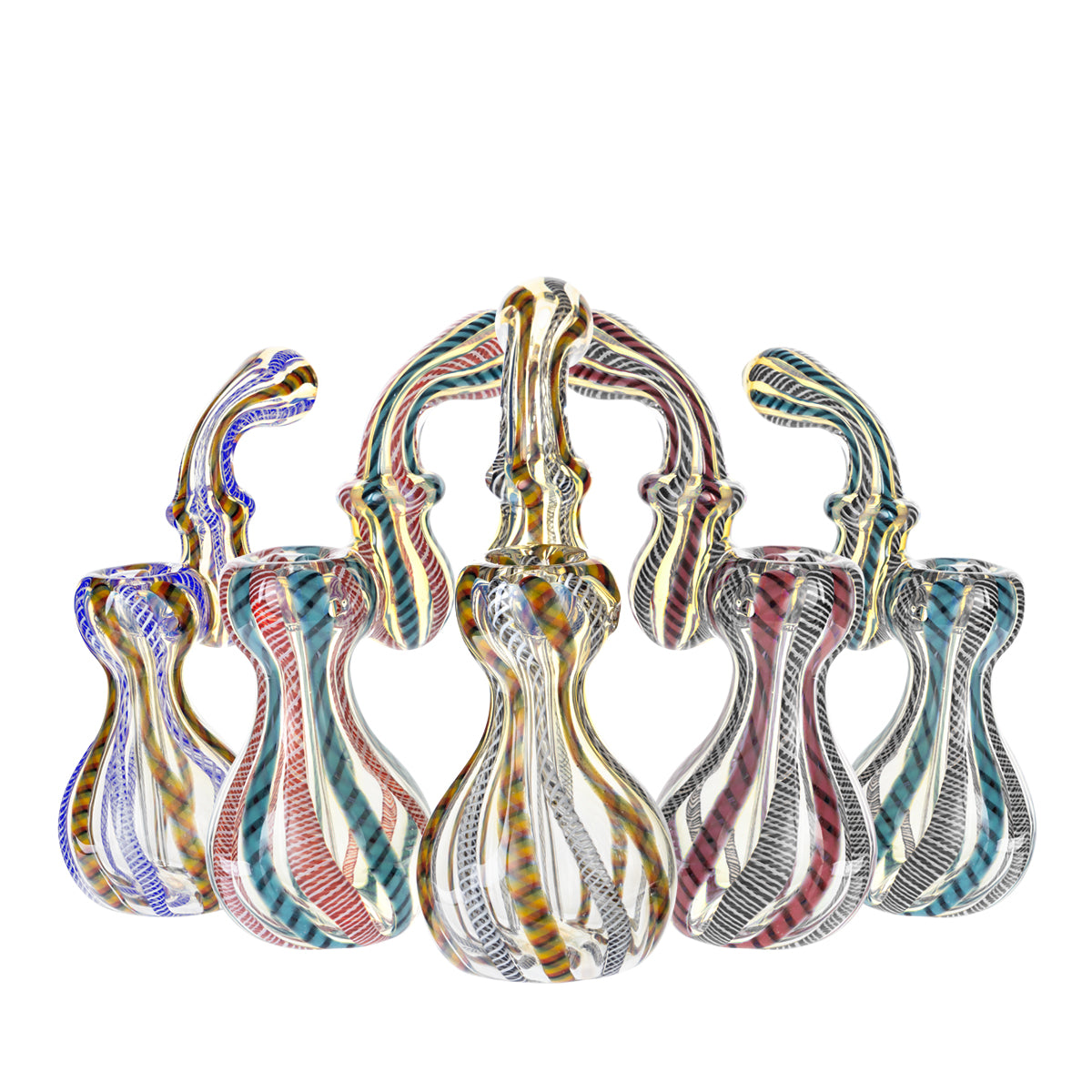 6" Fumed Bubbler - Assorted Colors - Group Photo - High Life Goods