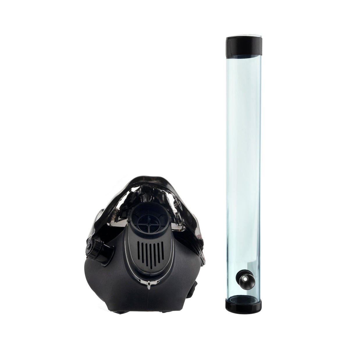 12" Skull & Bandana Gas Mask w/ Acrylic Steamroller - Silver - High Life Goods