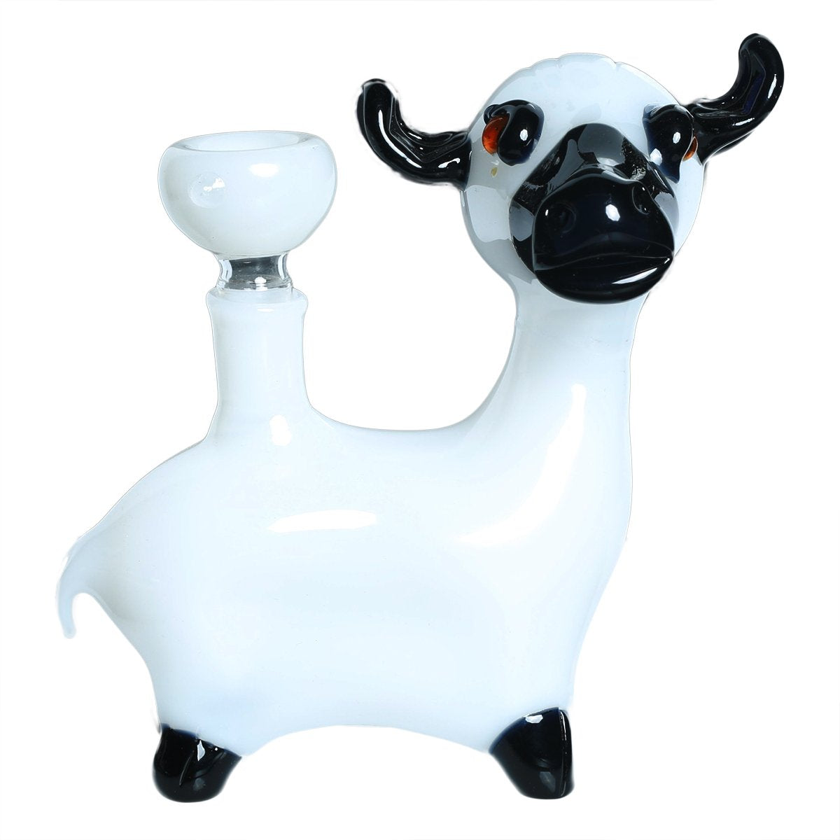 White and Black Cow Hand Pipe Marijauna accessories