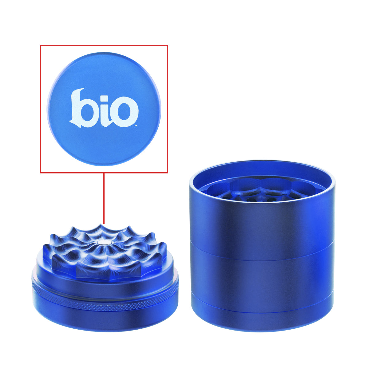 BIO 5 Piece Webbed Toothless Aluminum Grinder - 2.5" 63mm