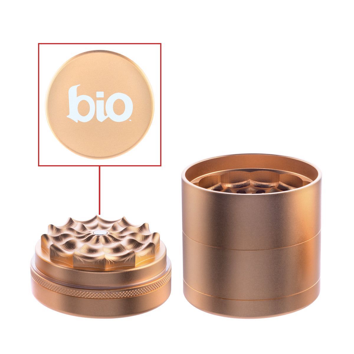 BIO 5 Piece Webbed Toothless Aluminum Grinder - 2.5" 63mm