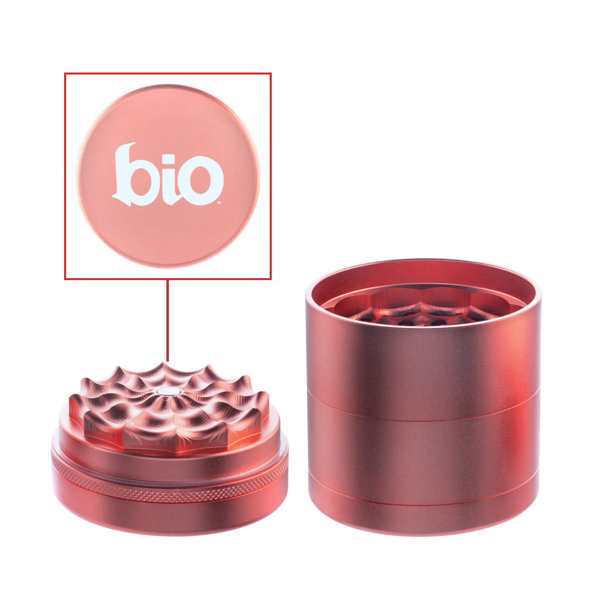 BIO 5 Piece Webbed Toothless Aluminum Grinder - 2.5" 63mm