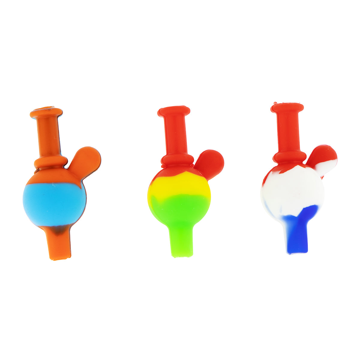 Silicone Round Carb Cap Assorted - 10 Pack