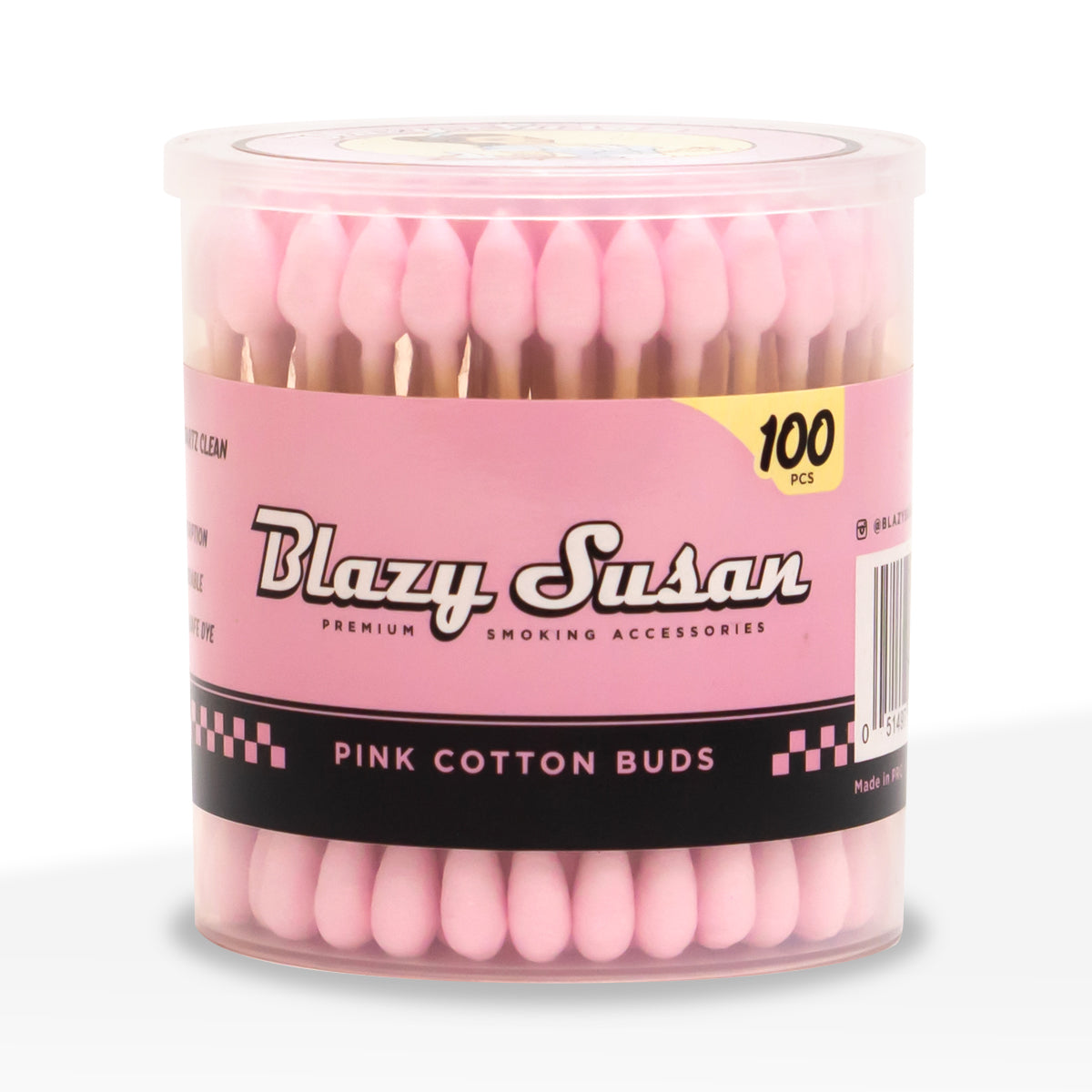 Blazy Susan Pink Cotton Bud Swabs - 100 Count