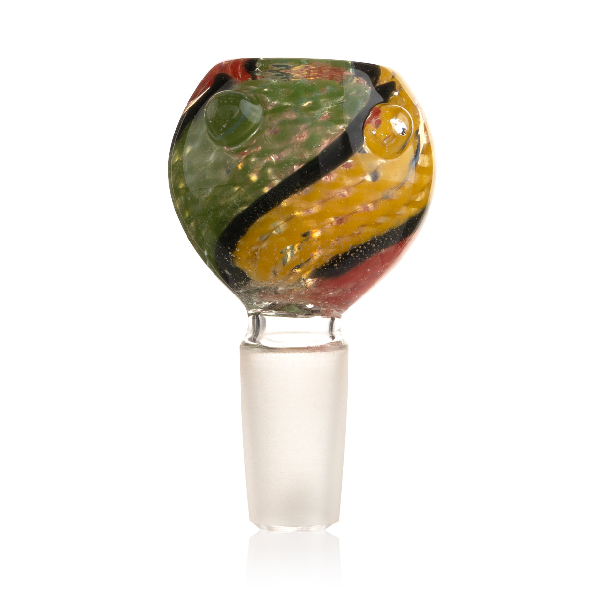 Full Rasta Swirl with Marbles Glass Bowl - 14mm Male - High Life Goods