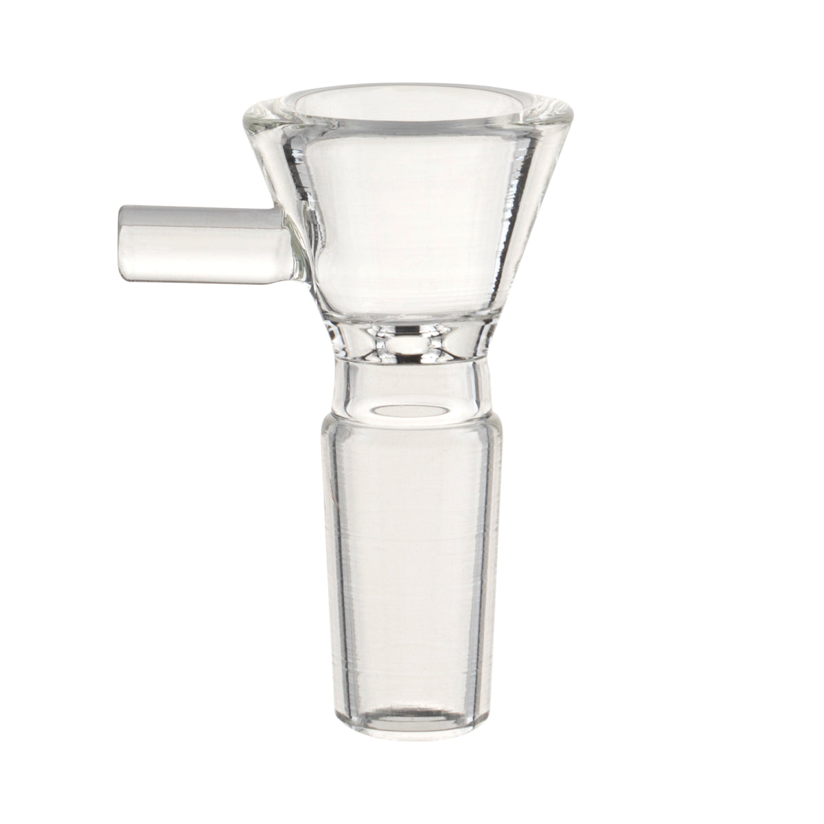 Clear Funnel Glass Bowl w/ Rod Handle - 14mm Male