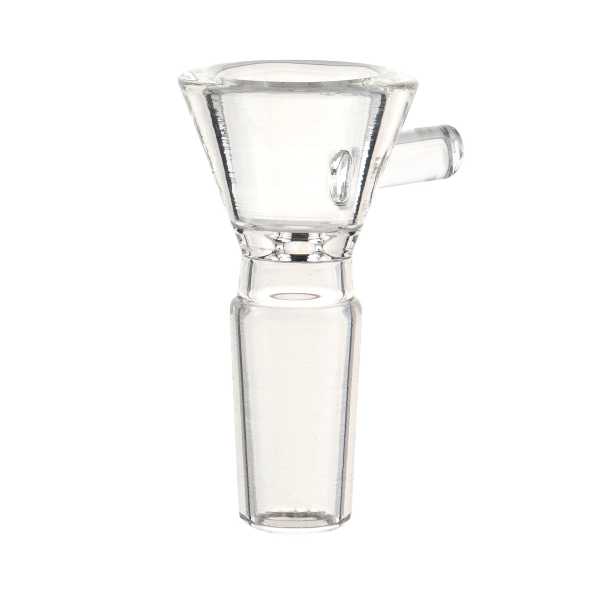 Clear Funnel Glass Bowl w/ Rod Handle - 14mm Male