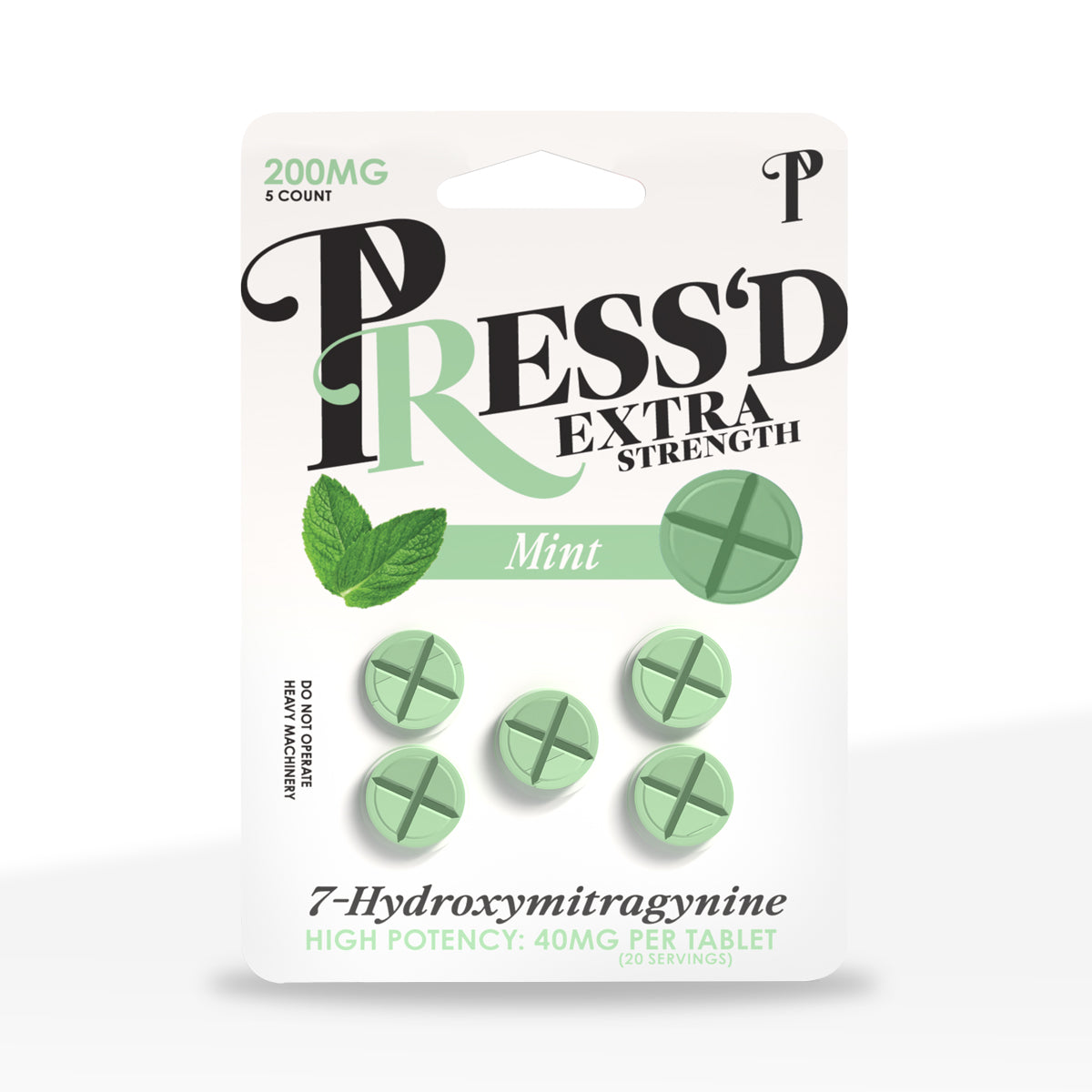Press'D 7-Hydroxy Tablets - 40mg x 5 - Various Flavors - Mint Flavor - High Life Goods