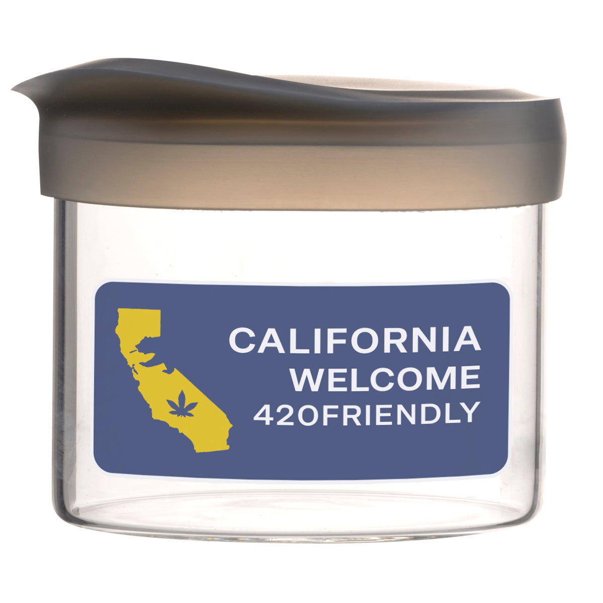 3" California Stash Jar w/ Silicone Lid - 1oz - High Life Goods - CALIFORNIA WELCOME 420 FRIENDLY